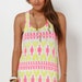 Byzantine Tank Dress in Hot Pink and Yellow on Creme