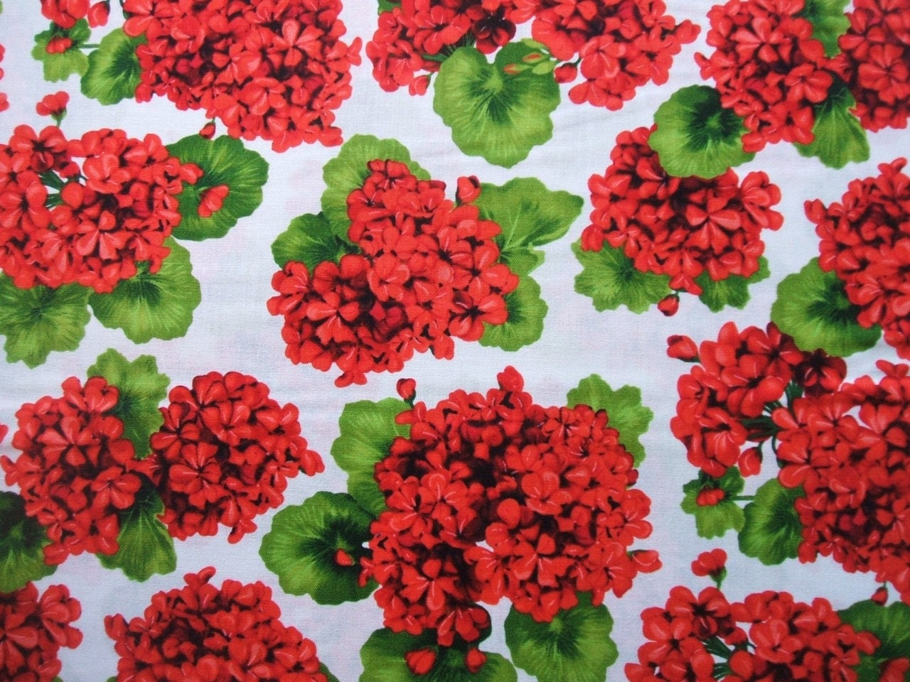 Cottage Flowers Geraniums Flower Mary Lake Thompson Fabric