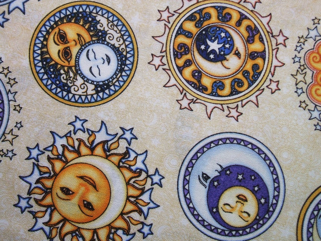 RJR Sew Heavenly Cream Celestial Sun Moon by AliceInStitchesArts