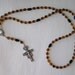 Franciscan Crown Rosary in Tortoise Shell Glass Beads