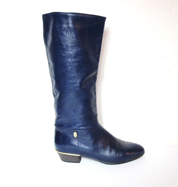womens navy blue riding boots