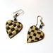 S A L E Checkered Banana Leaf Earrings