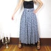 25% OFF SALE 90s Blue Floral Belted Maxi Skirt (S/M)