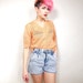 25% OFF SALE Peach Sorbet Sheer Pointelle Sweater (S/M)