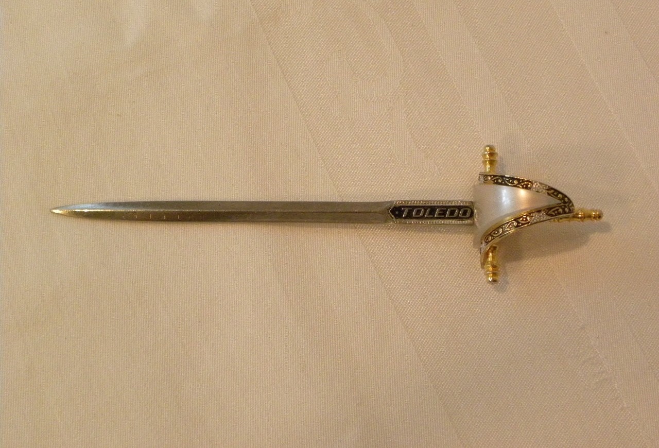 Vintage Toledo Mini Sword Souvenir Letter Opener from Spain