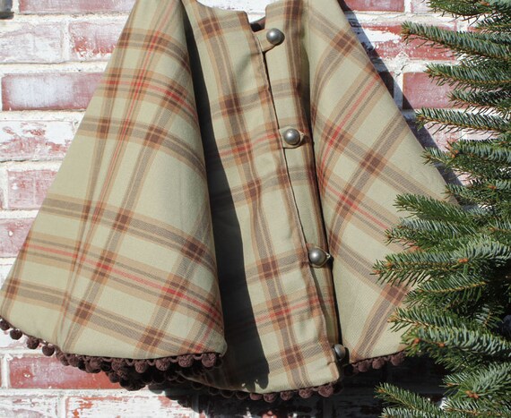 christmas tree skirt rustic green wool plaid christmas tree skirt rustic green wool plaid