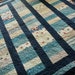 Nautical Baby Quilt in Blue and Red, Nautical and Nice Fabric, Coin Quilt