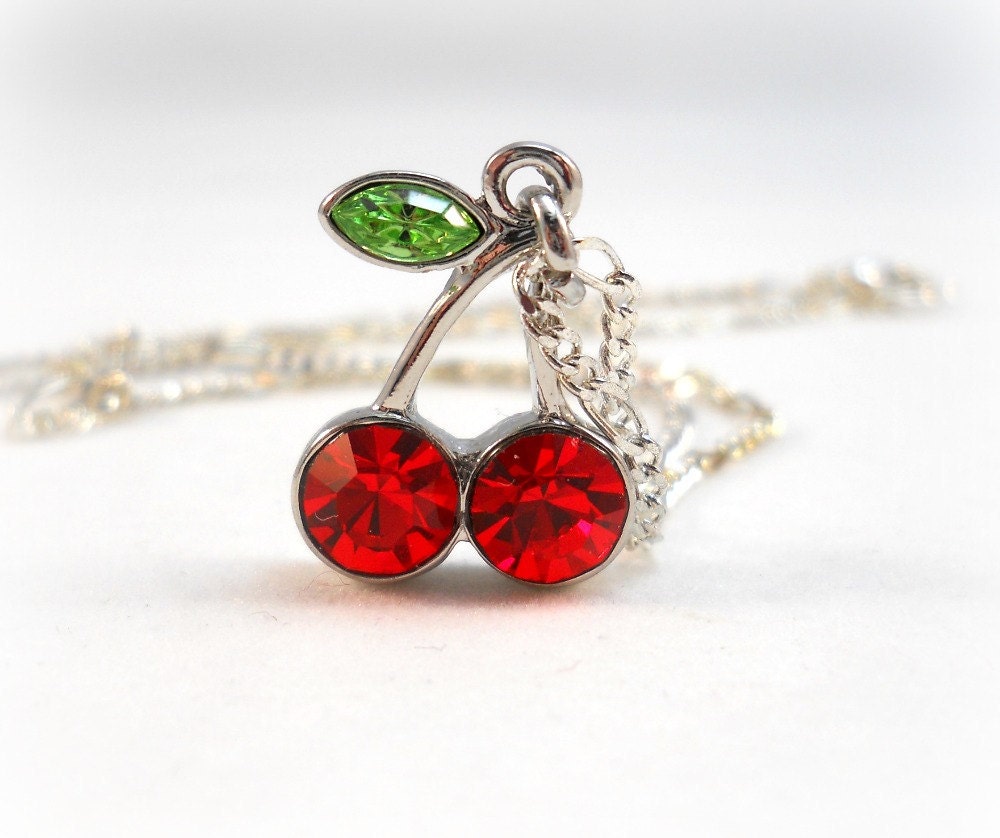 Cherry Necklace Kids Jewelry by foreverandrea on Etsy