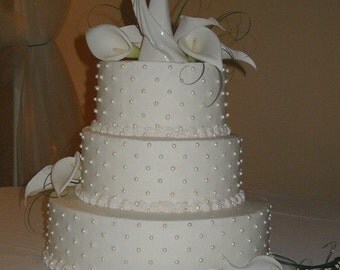 Fondant Edible Pearls Cupcake Cookie Cake by TWOSWEETCAKES