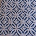 Royal Blue and White Vintage Chenille Fabric - Large Piece
