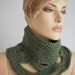 Fall Fashion -Hand Knitted and Crochet Cowl Scarf - Neck warmer - green scarf