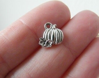 14 Pumpkin charms antique silver tone FD281