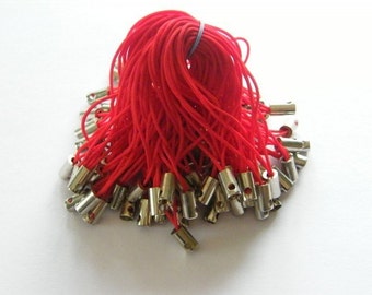 20 Silver cell phone straps or cords 50mm