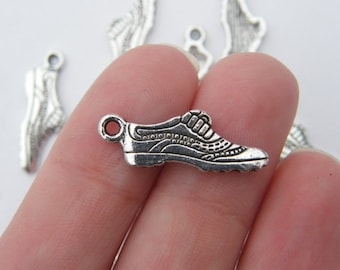 10 Running shoe charms tibetan silver SP46