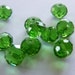 15 Beads - Christmas green 8 x 6mm faceted crystal glass