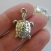 4 Turtle charms 27 x 17mm antique silver tone ( FREE combined shipping )