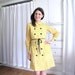 Vintage 1960's Yellow Circle Print Modern Coat Dress