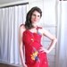 Vintage 1980's Does 1950's Red Hawaiian Sarong Wiggle Dress
