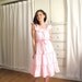Vintage 1970's Pink Tiered Ruffles Eyelet Ethnic Dress