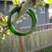 Vintage Bakelite Leafy Green Hoop Earrings