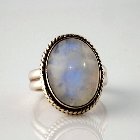 Moonstone Sterling Ring by VintageParis on Etsy