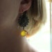SALE Yellow Gemstone Earrings Filigree Earrings Mustard, Sunflower