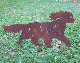 Cavalier King Charles Spaniel Garden Stake or Wall Hanging, Pet, Memorial, Garden, Art, Dog, Shadow, Spike, Metal, Silhouette, Wall, Hanging