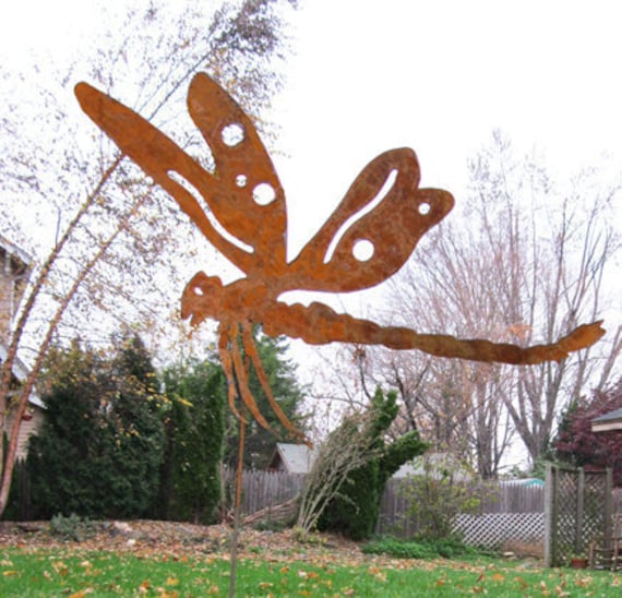 Dragonfly Garden Stake / Garden Decor / Yard Art / Rustic