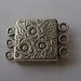 Large Magnetic Clasp 16X16mm Encased Flowers Antique silver ((6pcs))