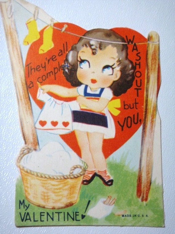 Vintage Valentine Betty Boop Style from 1940's UNUSED