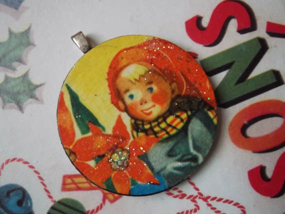 Double sided Boy with Poinsettia