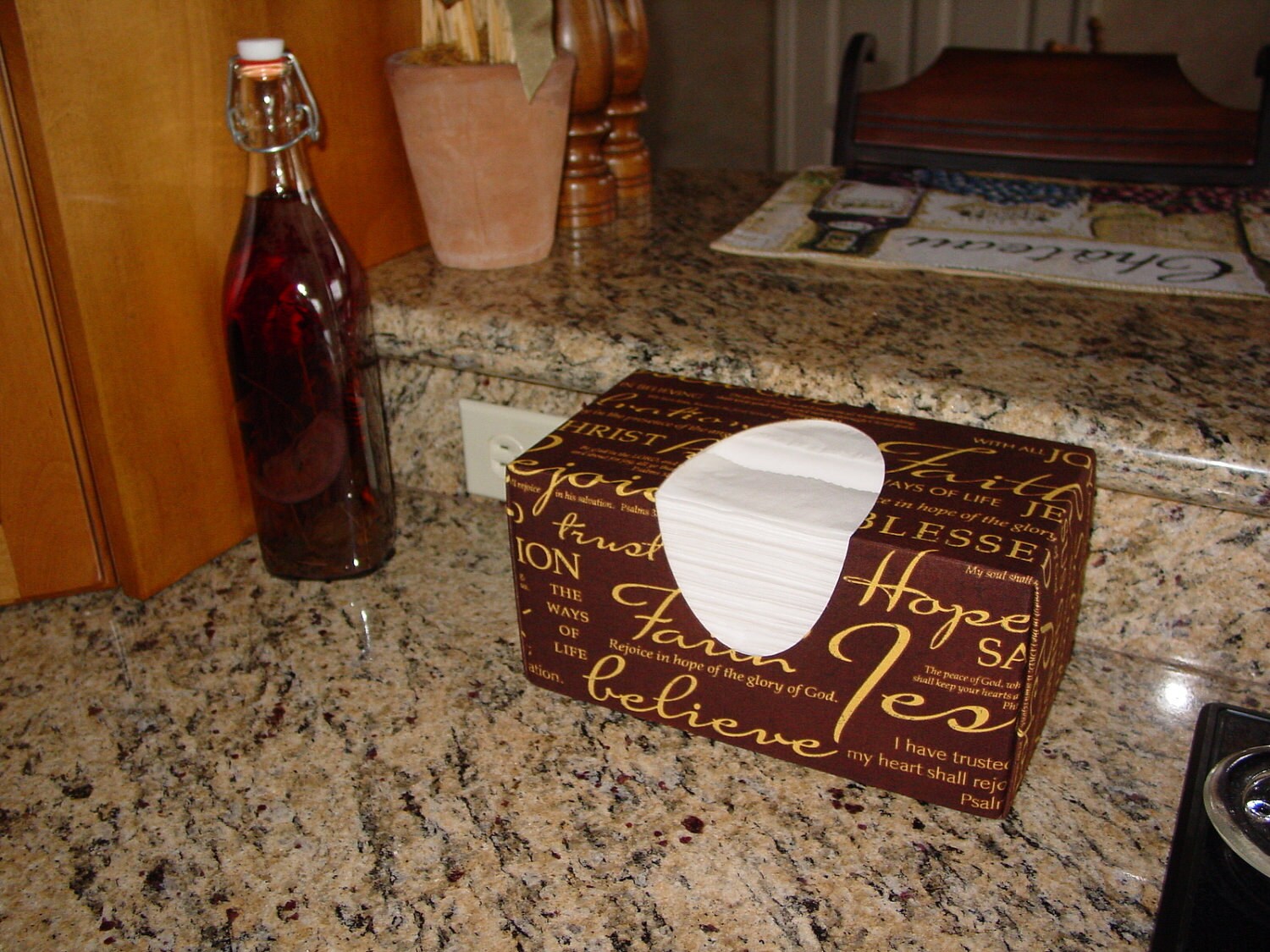Words Of Faith Religious Tissue Box Cover