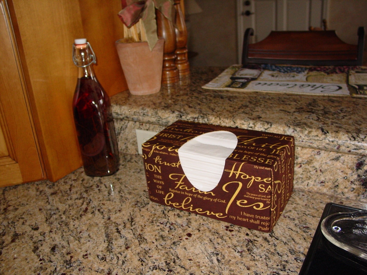 Words Of Faith Religious Tissue Box Cover