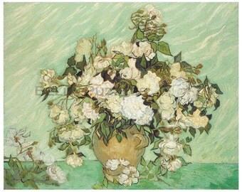 Wooden jigsaw puzzle. ROSES. Van Gogh. Impressionist puzzle. Impressionism. Wood, handcut, handcrafted, collectible. Bella Puzzles.