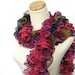 Ruffle Scarf - Pink, Olive Green, Navy Blue and Magenta Women Accessories Scarves Handmade Hand Knit Arlenesboutique