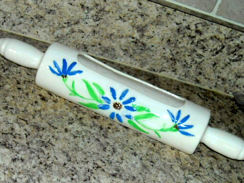 Vintage Rolling Pin Planter Porcelain by MyVintageNeighbor on Etsy