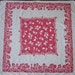 1940s Red White TABLECLOTH Springmaid Lancaster 45" square floral design