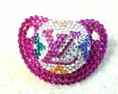 Items similar to Louis Vuitton LV inspired Swarovski Crystal Pacifier binky dummy soother on Etsy