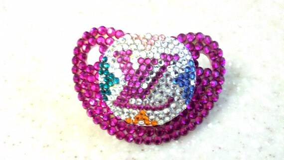 Items similar to Louis Vuitton LV inspired Swarovski Crystal Pacifier binky dummy soother on Etsy