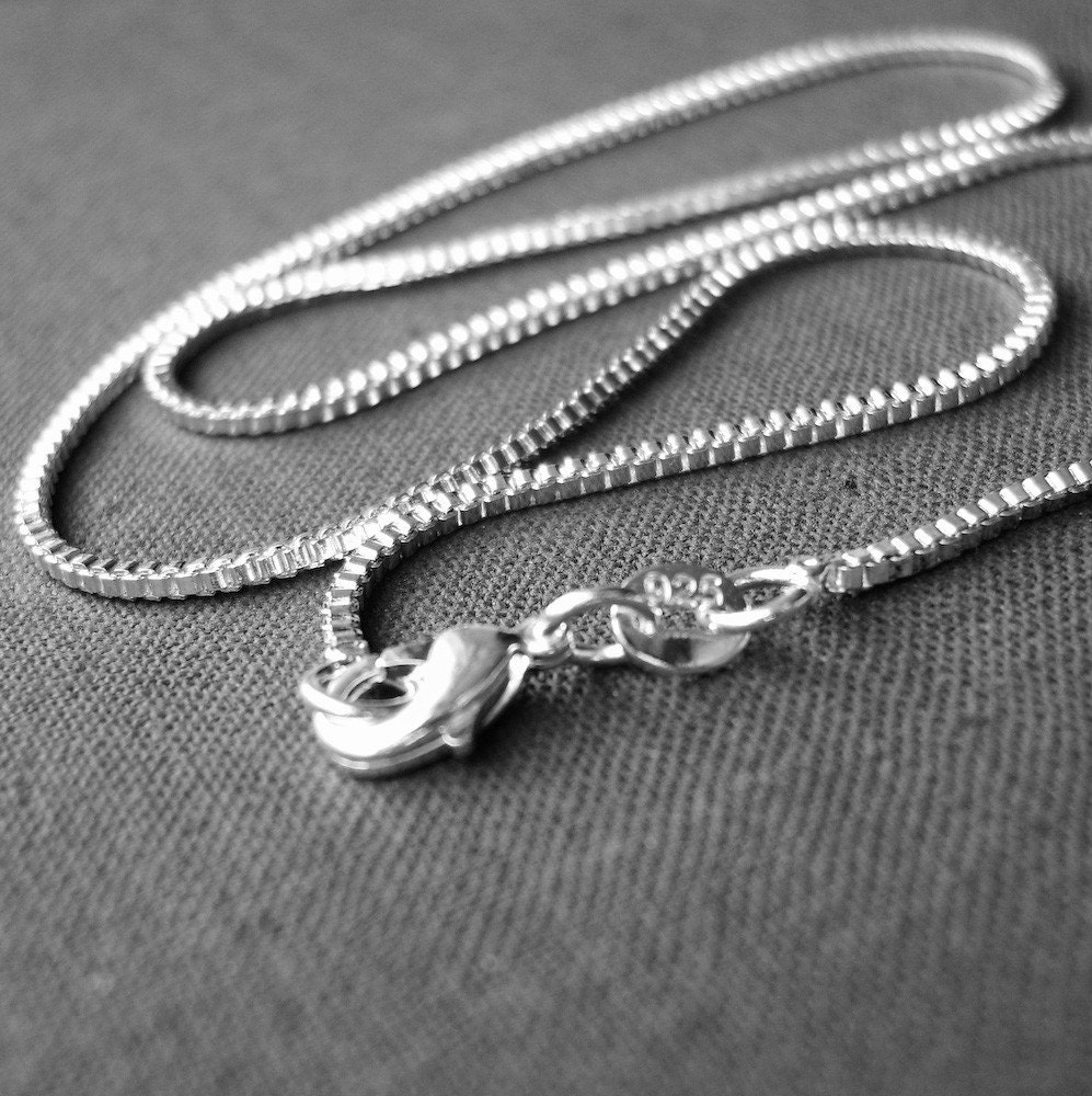 Sterling Silver Box Chain Necklace 16 Inch 1 Pc By Alatsupplies 