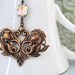 TIGER LILY victorian style floral necklace with AB effect vintage Swarovski jewel