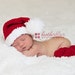CLEARANCE 15% OFF Newborn Santa Photography Prop Set - Leg Warmers and Santa hat - 2 pcs.