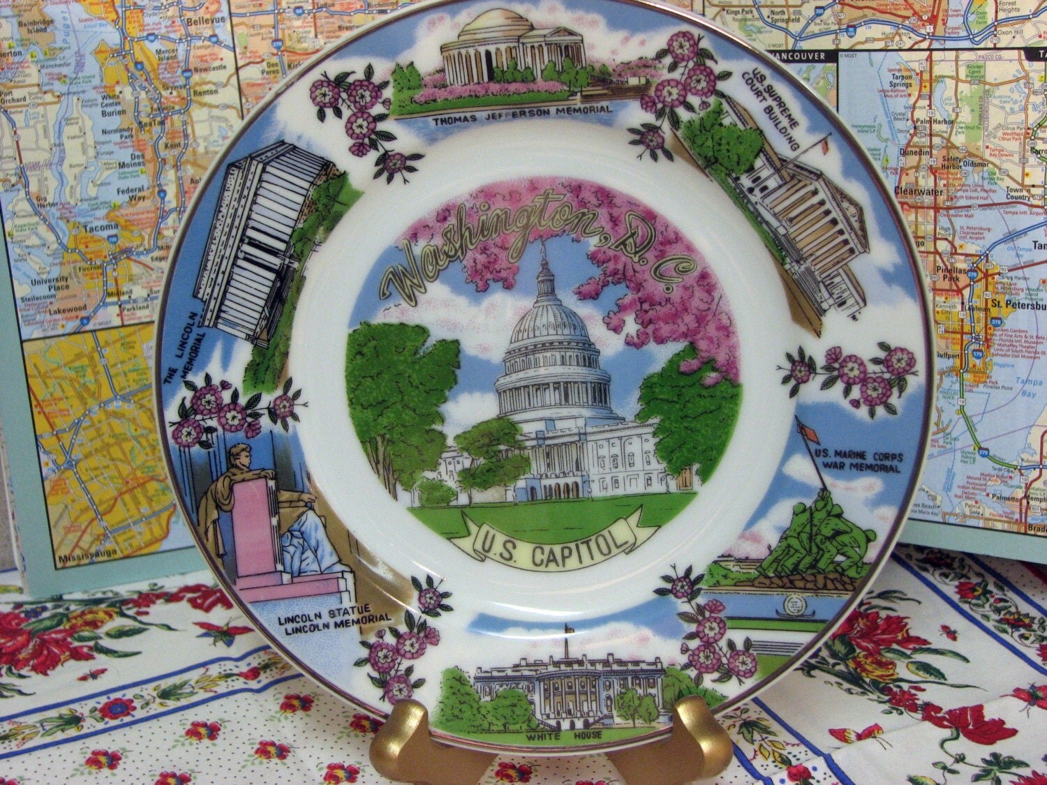 Washington DC US Capitol souvenir plate