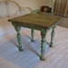 Vintage Side Table Darling Turned Legs Original Old Jadite Green Paint 1940s