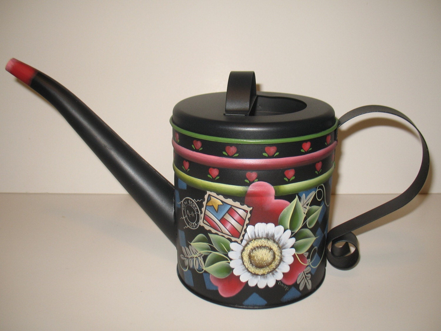 Watering Can Handpainted Home Decor