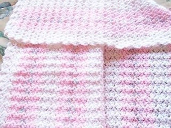 Peek-A-Boo Pastel Baby Afghan Pink Made to Order