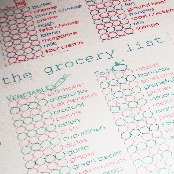 the grocery list editable printable pdf great for meal