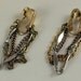 Vintage Chain Clip On Earrings, retro, women's ladies, dangle, silver, copper, gold, costume jewelry