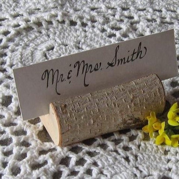 Items similar to Rustic Wedding Place Card Holders on Etsy