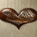 Personalized Handmade Wood Carving of a Brown Heart Wall Art carved by Gary Burns the Treewiz woodworking